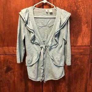Anthropologie ruffle cardigan